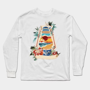 Palm Trees and Waves design Long Sleeve T-Shirt